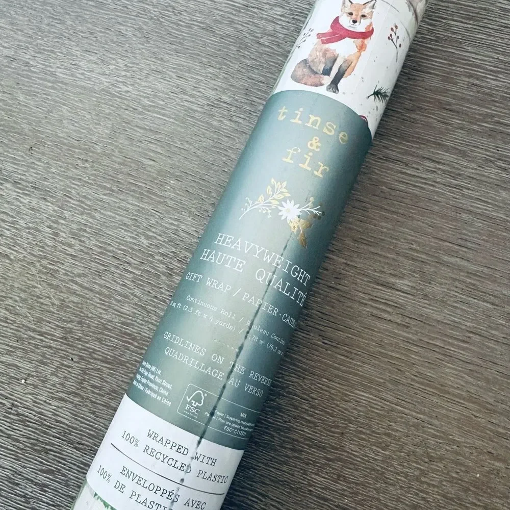 Woodlands Animals Holiday Christmas Gift Wrapping Paper Roll
